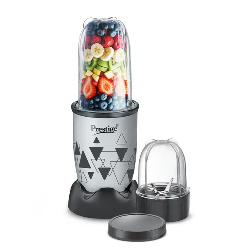 Prestige 350 Watts Iris Nutri-Mix Mixer Grinder with 2 Multipurpose Jars|Compact Design|Dual Safety Inter-Lock System|Extra Lids for Storage|Back & Grey