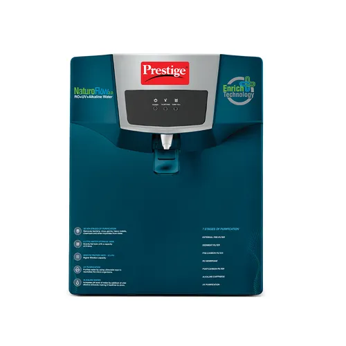 Prestige CleanHome Naturoflow 2.0 RO+ UV+ Alkaline Water Purifier, 8L (Blue)