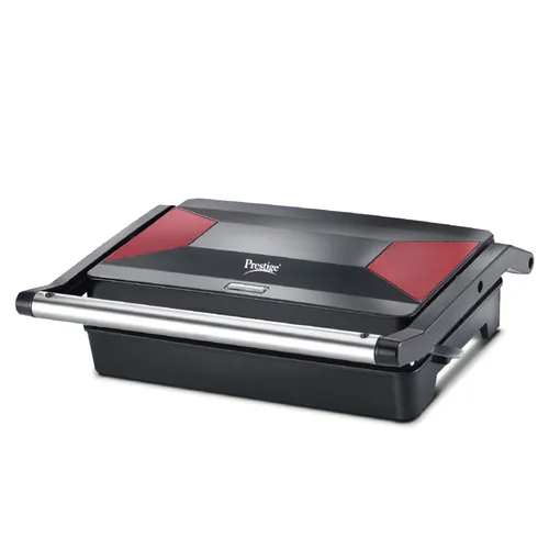 Prestige PEG 6.0 Non-Stick Coating 1000 W Electric Grill (Red and Black)