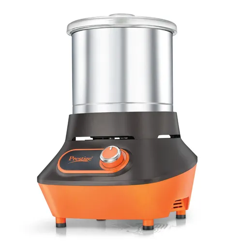 Prestige Vertical Wet Grinder with Stainless Steel Drum 200 W (Black & Orange)
