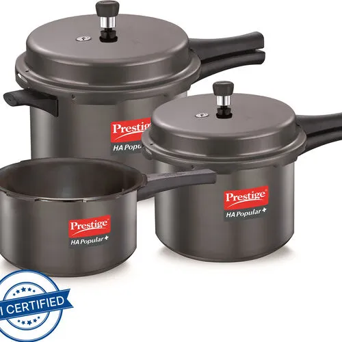 Prestige 5 L, 3 L, 2 L Outer Lid Induction Bottom Pressure Cooker (Hard Anodized)